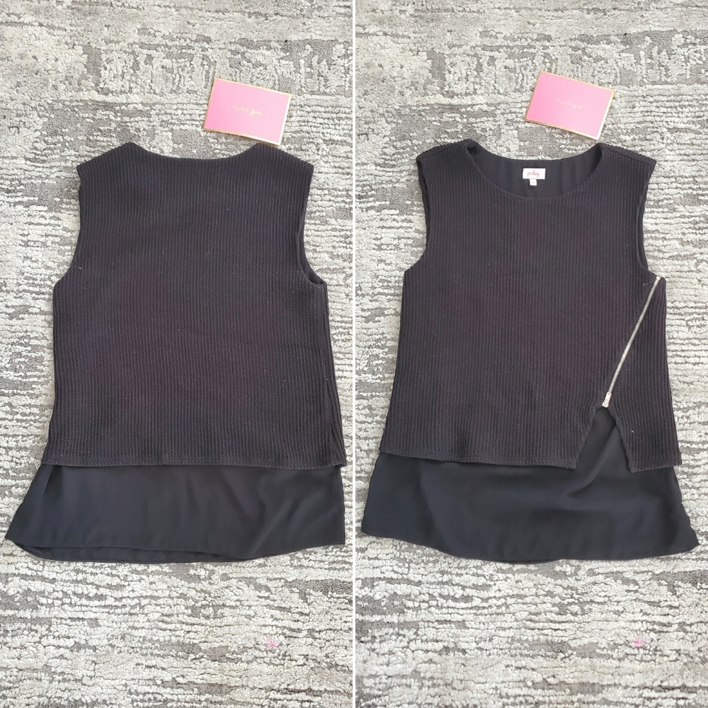 Black sleeveless top